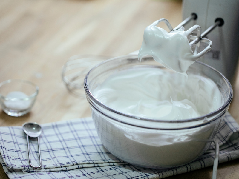 Homemade whipped cream made with powdered milk